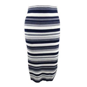 Lauren Ralph Lauren Women's Striped Midi Skirt (L, Navy/Cream)
